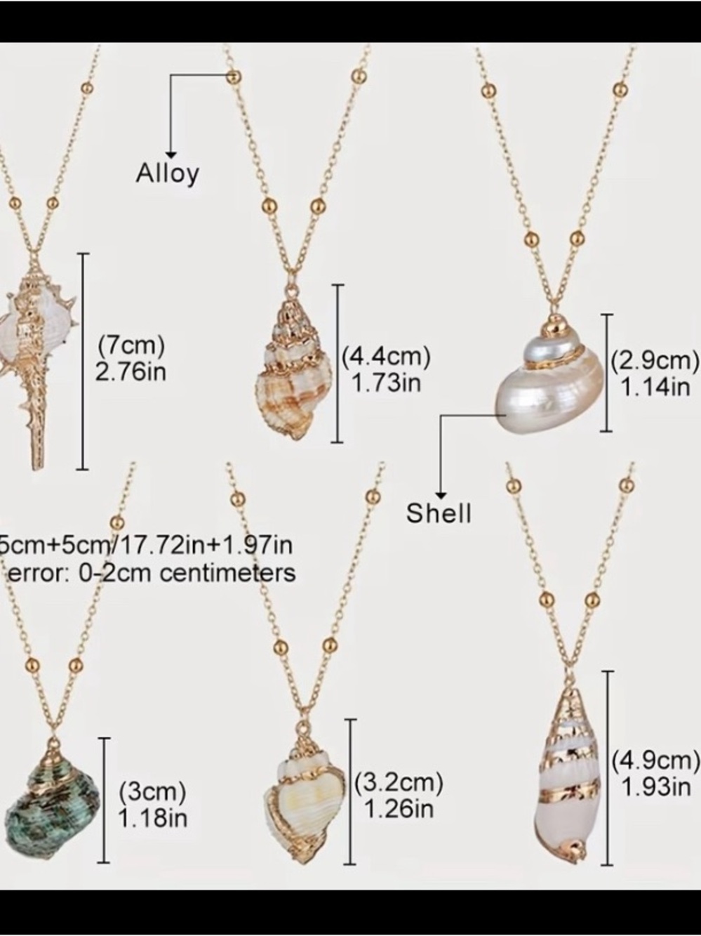 Simple Gold Leaf Natural Shell Necklace Mini Conch Shell - Picture 7 of 7